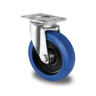 80mm Industrial Elastic overlap swivel Castor