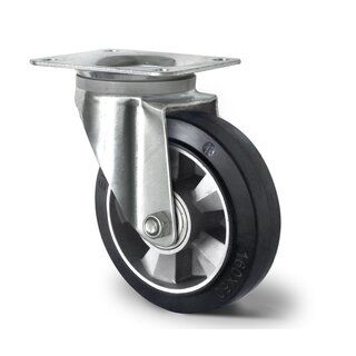 Black Rubber Castor Alu Centre-Swivel-125