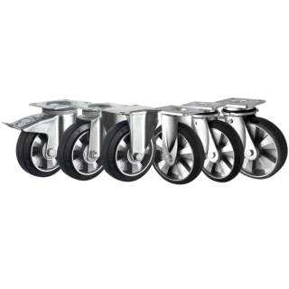Black Rubber, Aluminum Centre Castor