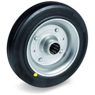 Black Rubber, Steel Centre Wheel