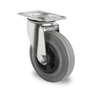 80mm Industrial rubber PAH Category 3 swivel Castor