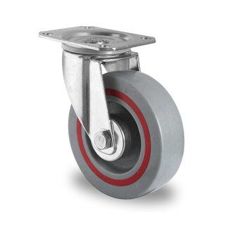 100mm Industrial Polypropylene swivel Castor Red