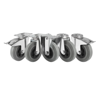 Industrial Grey Rubber Castor