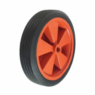 250mm Red Centred Black Tyred Cushioned (Solid) Wheels