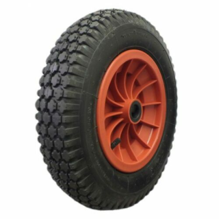 400mm Red Centred Pneumatic Tyred Wheel