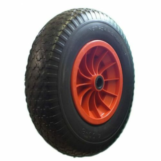 400mm Red Centred Puncture Proof Tyred Wheel